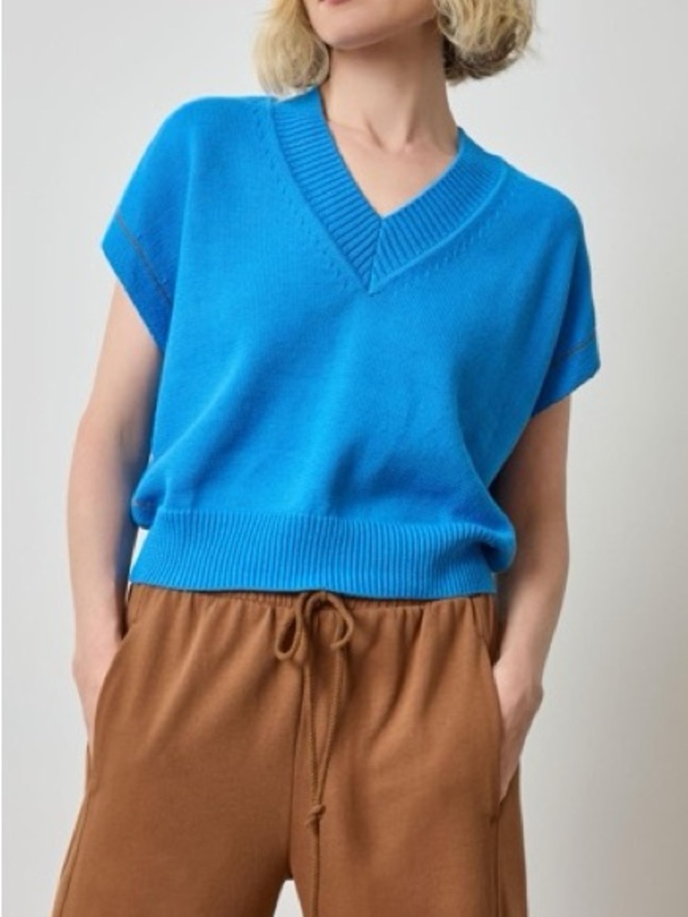 Lilla P. V-neck Wedge Sweater